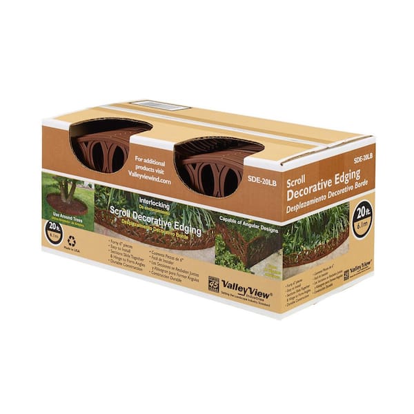 Valley View Industries 13.5 in. x 7 in. x 6.25 in. Light Brown Polypropylene Scroll Decorative Edging (40-Pieces)