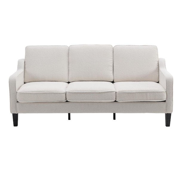 Unbranded 70.87 in. W Square Arm Polyester Modern Straight Sofa in Beige