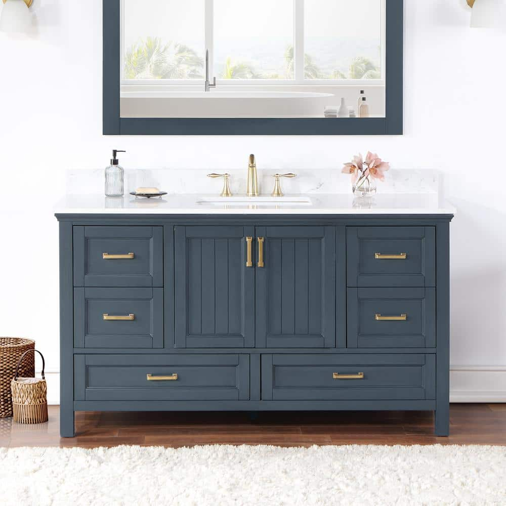 Altair Isla 60 in. W x 22 in. D x 34.5 in. H Single Sink Bath Vanity in ...