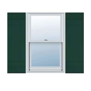 14 in. W x 47 in. H Vinyl Exterior Joined Board and Batten Shutters Pair in Midnight Green