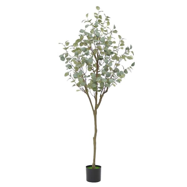 Garvee 6 ft. Artificial Eucalyptus Tree, with Lifelike Trunk and Realistic Silk Leaves