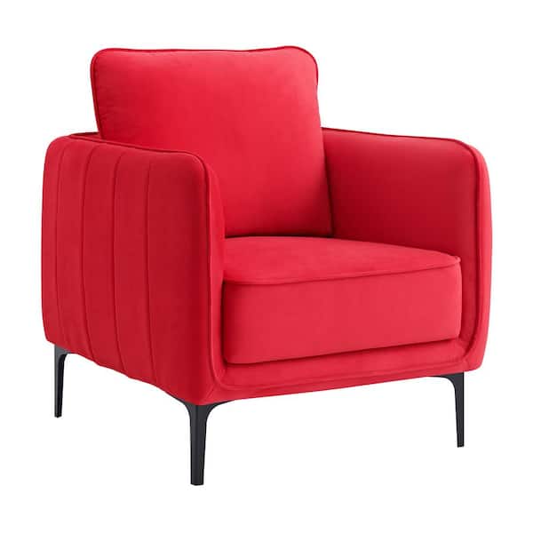 Reale Red Lavish Velvet Arm Chair Set of 1