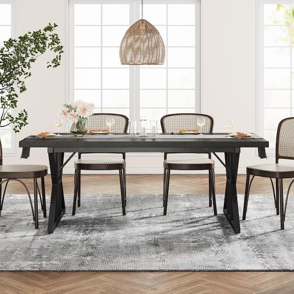 Black long dining table hotsell