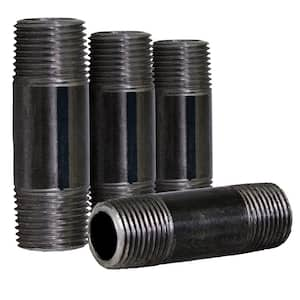 Black Steel Pipe, 3/4 in. x 7 in. Nipple Fitting (Pack of 4)