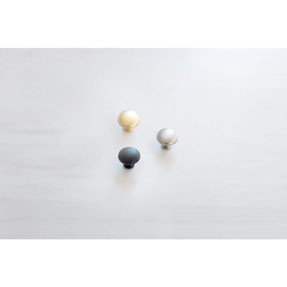 Matte Black Aluminum Round Cabinet Knob with Mounting Hardware