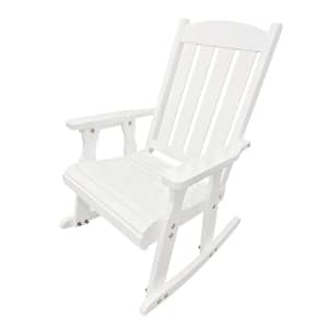 Solid Wood Outdoor Rocking Chair for Indoor or Patio and Porch, White