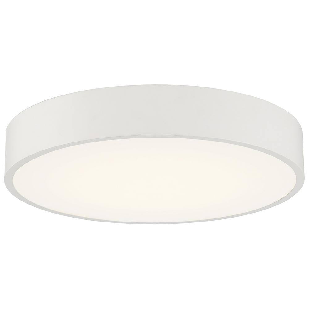 Como 13.75 in. 17-Watt White Integrated LED Flush Mount with White Acrylic 