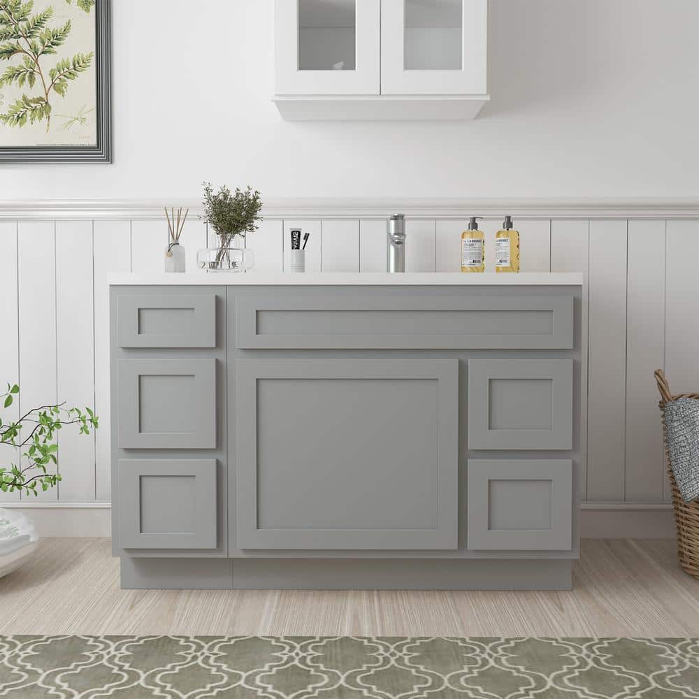 48 in. W x 21 in. D x 32.5 in. H Bath Vanity Cabinet without Top in Gray (Unassembled) price history on PriceWatchPro