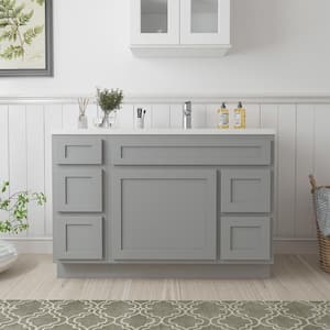 48 in. W x 21 in. D x 32.5 in. H Bath Vanity Cabinet without Top in Gray