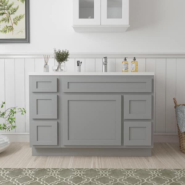 Vanity Art 48 in. W x 21 in. D x 32.5 in. H Bath Vanity Cabinet without Top in Gray