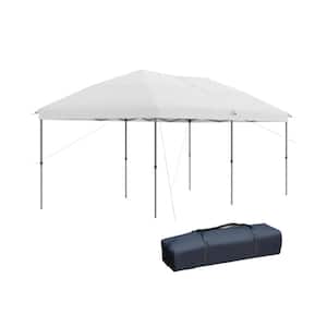 10 ft. x 19 ft. Outdoor Steel Event/Party Pop Up Tent Canopy with Easy Up Steel Frame in White
