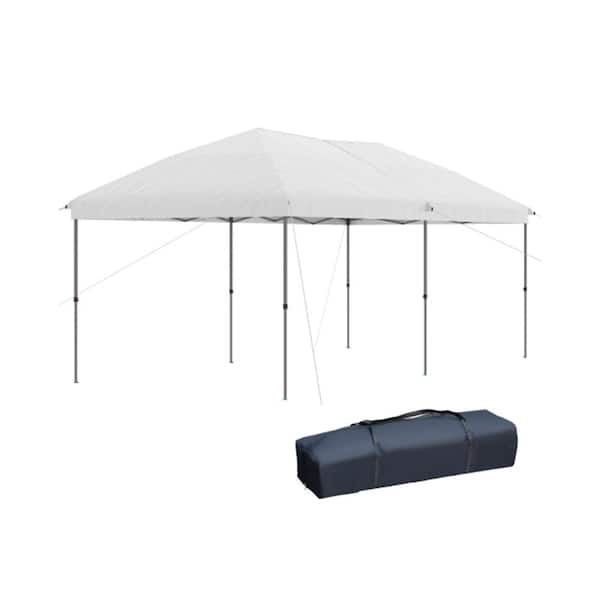ITOPFOX 10 ft. x 19 ft. Outdoor Steel Event/Party Pop Up Tent Canopy with Easy Up Steel Frame in White