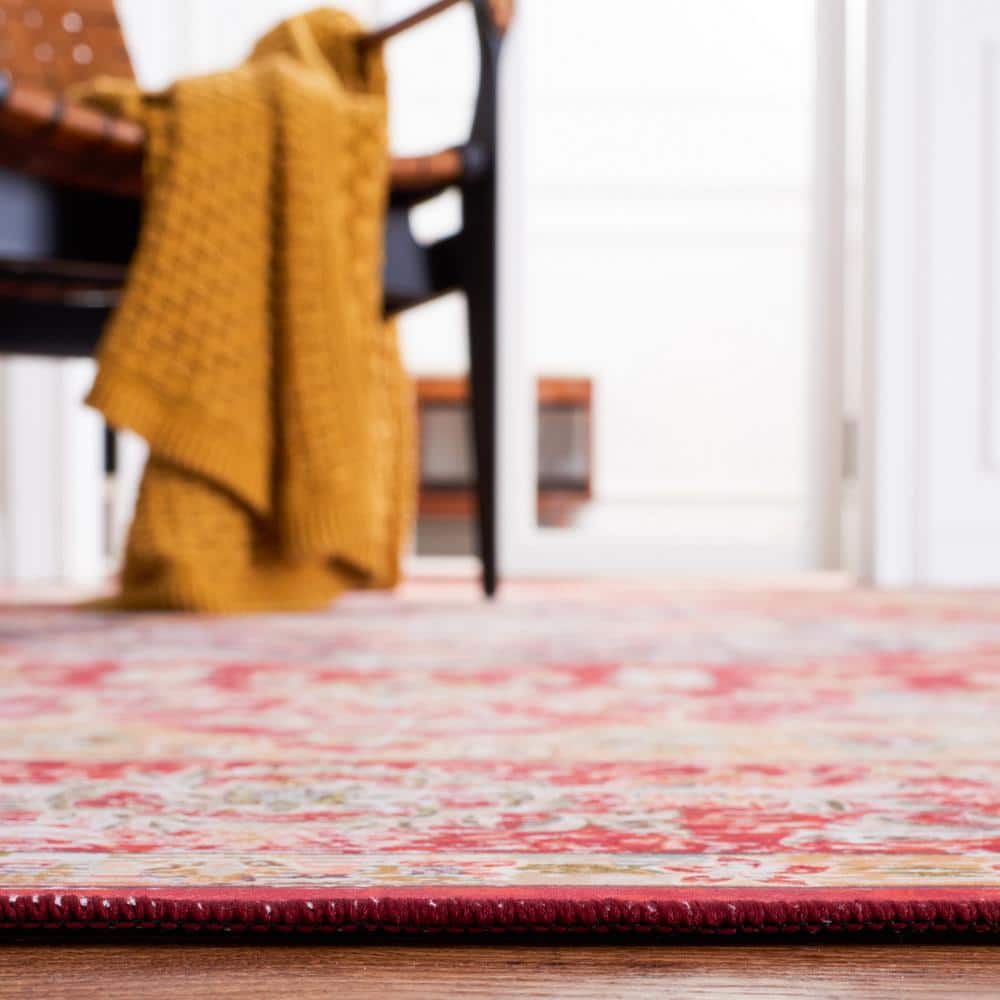 Tucson Easy-Care Red Synthetic 3x5 Area Rug