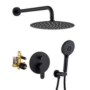 Single Handle 3 -Spray Patterns Shower Faucet 2.5 GPM with Pressure Balance Anti Scald in Matte Black