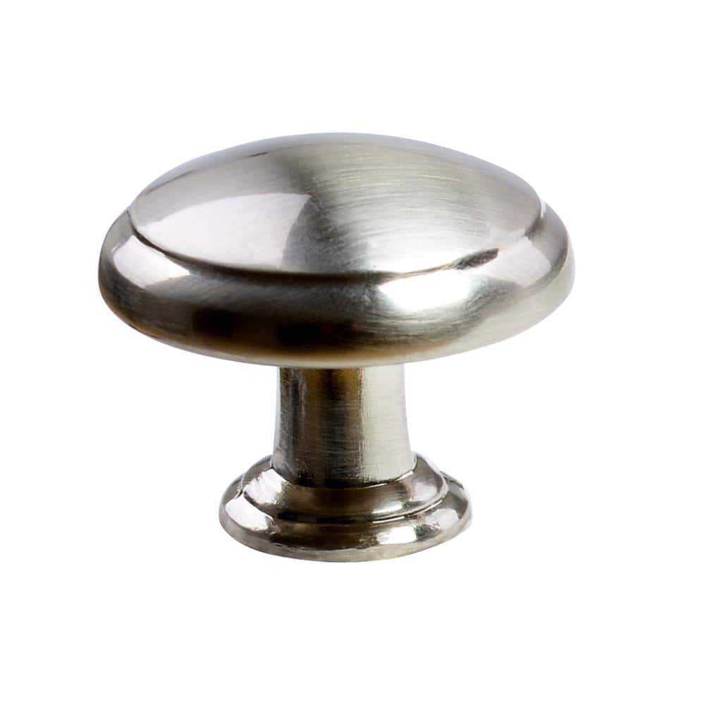 Brushed Nickel Round Cabinet Knob 10-Pack with Mounting Hardware
