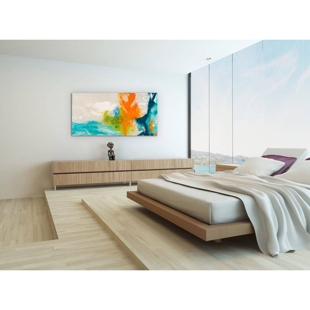 Tidal Abstract Red and White Tempered Glass Wall Art