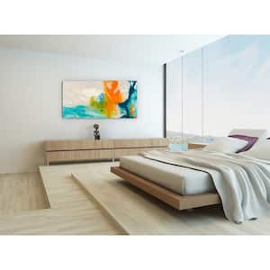24 in. x 48 in."Tidal Abstract 1" Frameless Free Floating Tempered Glass Panel Graphic Art