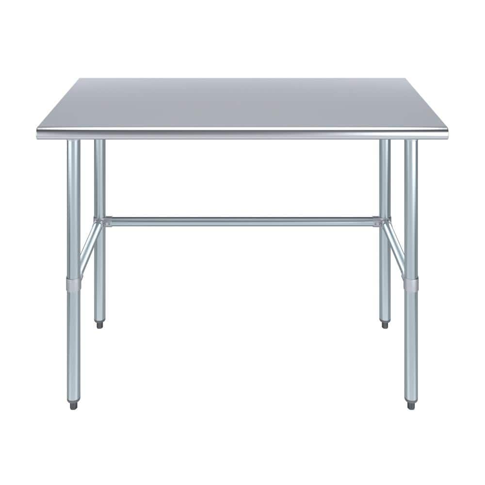 48" Stainless Steel Work Table with Galvanized Legs