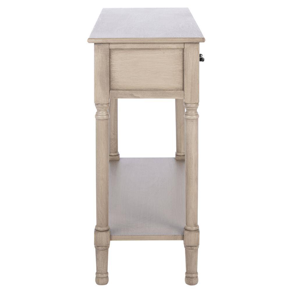 Peyton 40'' Off-White and Brown Wood Console Table with Storage