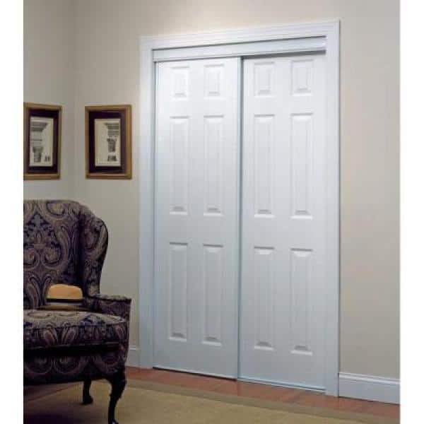 Composite White Interior Sliding Door, Triple Track 3 Door Sliding Bypass Closet Doors