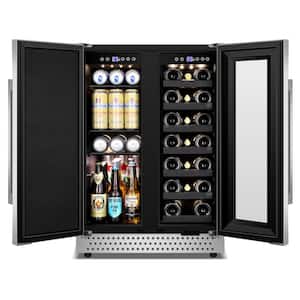 24 in. Dual Zone 20-Wine Bottles and 88-Cans Beverage & Wine Cooler in Stainless Steel With Smart Control Panel