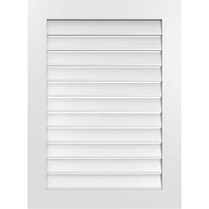 28 in. x 38 in. Vertical Surface Mount PVC Gable Vent: Functional with Standard Frame