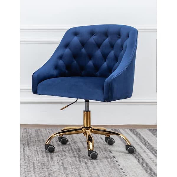 Ergonomic Velvet Swivel Office Chair Gas Lift Tub Armchair Cushioned Desk  Chairs