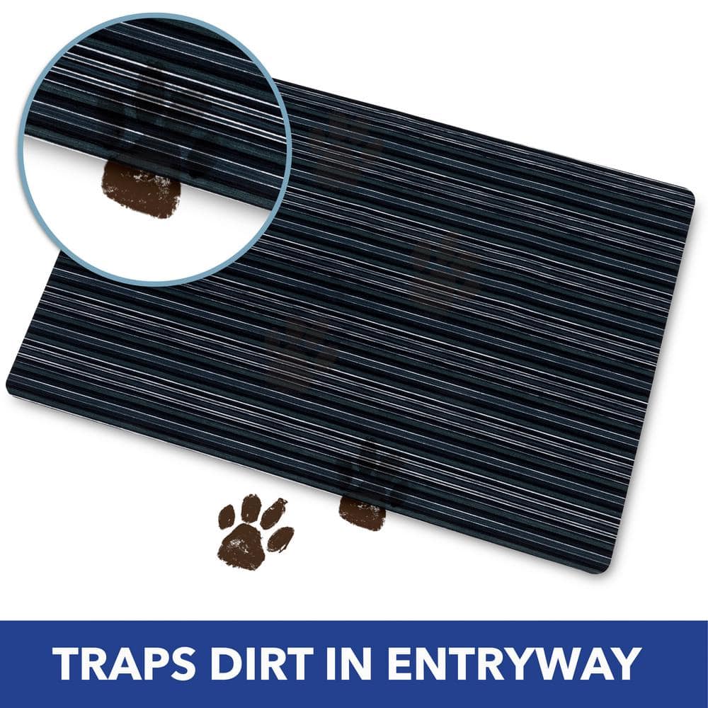 SoHome Blue Striped Low Profile Non-Slip Kitchen Mat