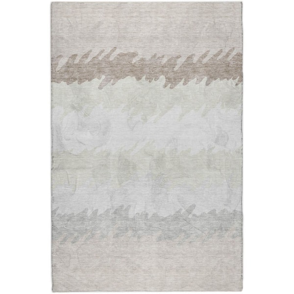 Dream Shag Premium Machine Washable Abstract ADS736 Ivory 8 ft. x 10 ft. Area Rug