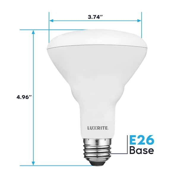 LUXRITE 65 Watt Equivalent BR30 Dimmable LED Light Bulbs 8.5W