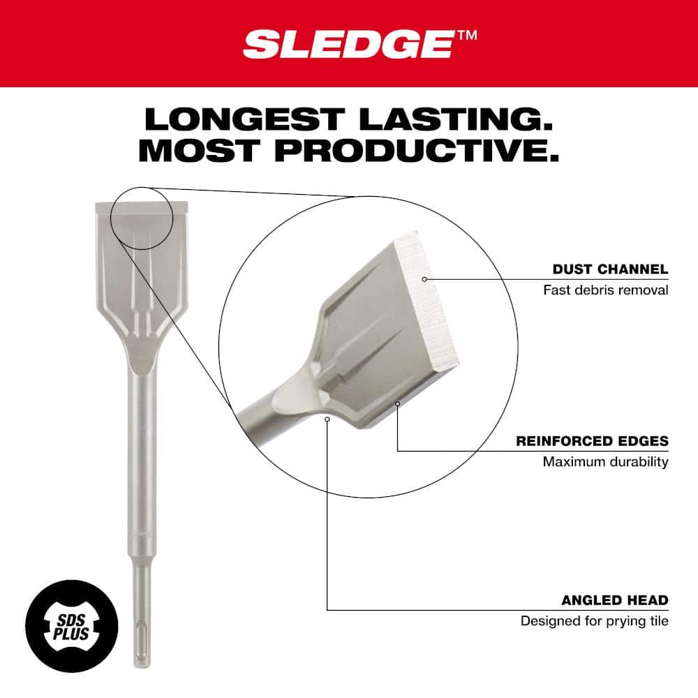 MilwaukeeSLEDGE SDS-PLUS Tile Chisel 1-7/8 in. 