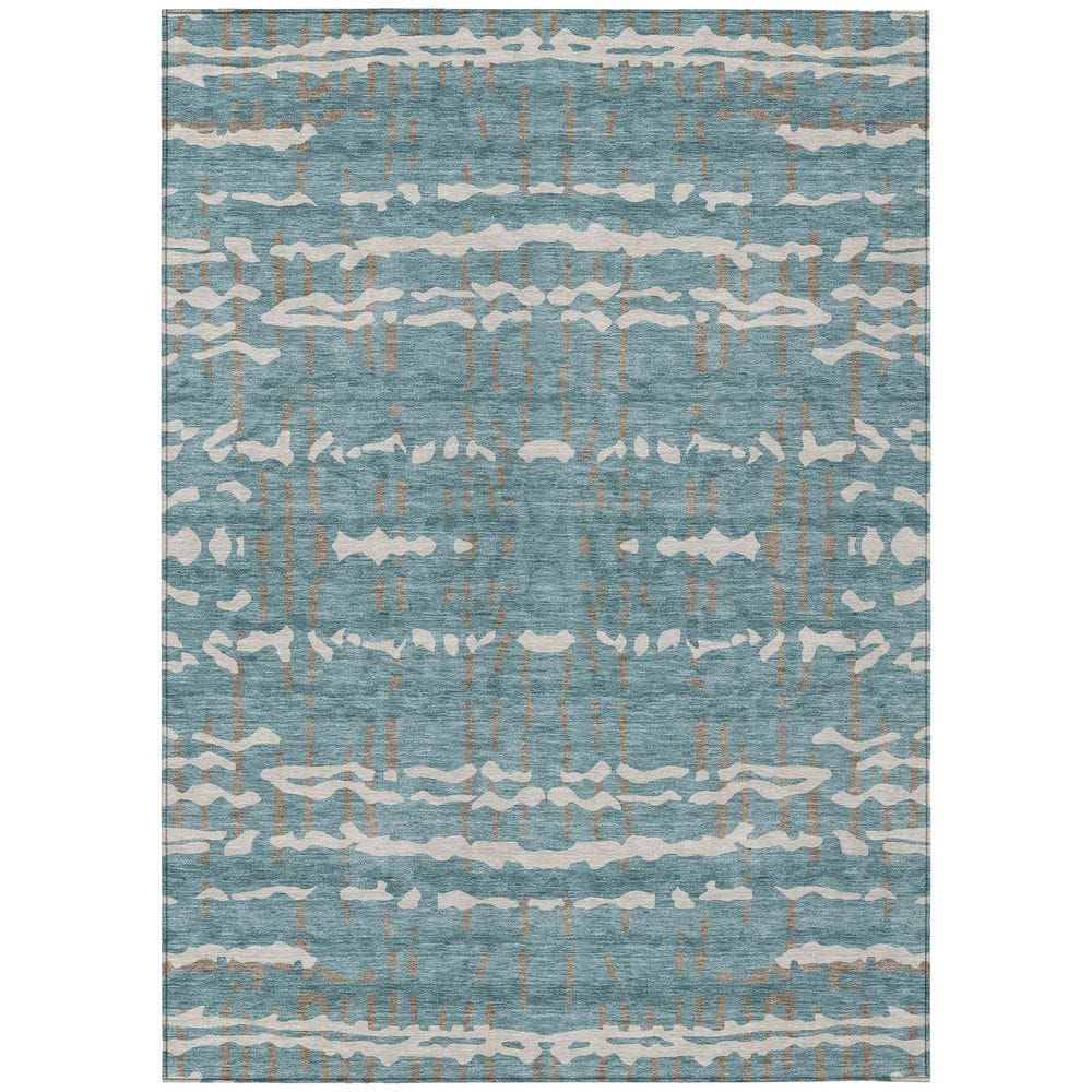 Chantille Machine Washable Indoor/Outdoor Abstract ACN2982 Teal 5 ft. x 7 ft. 6 in. Area Rug price history on PriceWatchPro
