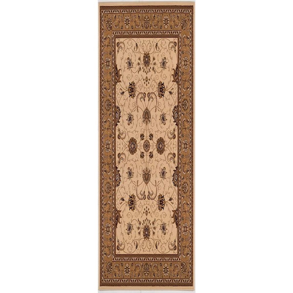 Majestic Traditional Cream Beige 2 ft. 3 in. x 6 ft. Doormat Area Rug Entrance Floor Mat