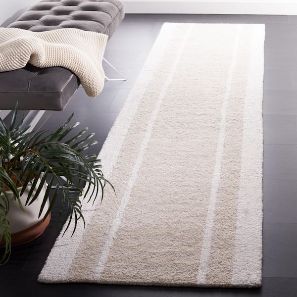 Capri 2 ft. x 9 ft. Beige/Ivory Diamond Border Runner Rug