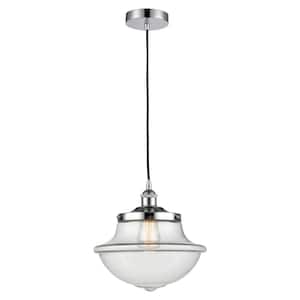 Oxford 100-Watt 1 Light Polished Chrome Shaded Mini Pendant Light with Clear glass Clear Glass Shade