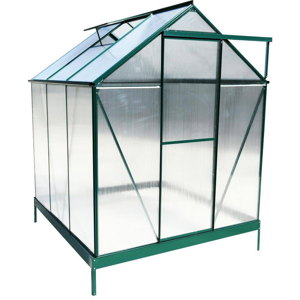 6 x 6 ft. Green Polycarbonate Greenhouse and Heavy Duty Outdoor Aluminum Walk-in Green House Kit price history on PriceWatchPro