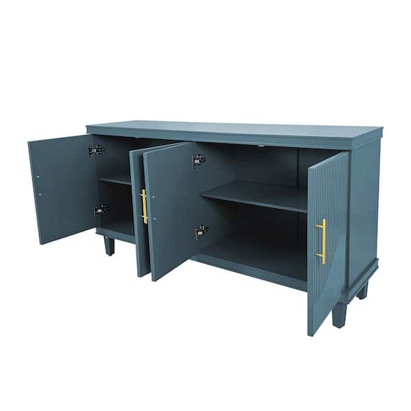 59.84 in. W x 15.75 in. D x 32.28 in. H Bathroom Blue Linen Cabinet