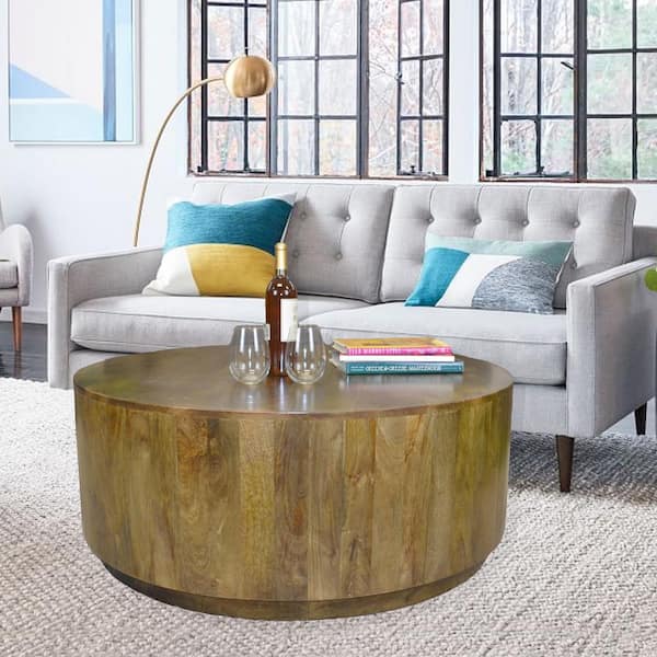 Carolina Chair and Table Tamia 42 in. Elm Round Wood Top Coffee Table CT4242 ELM