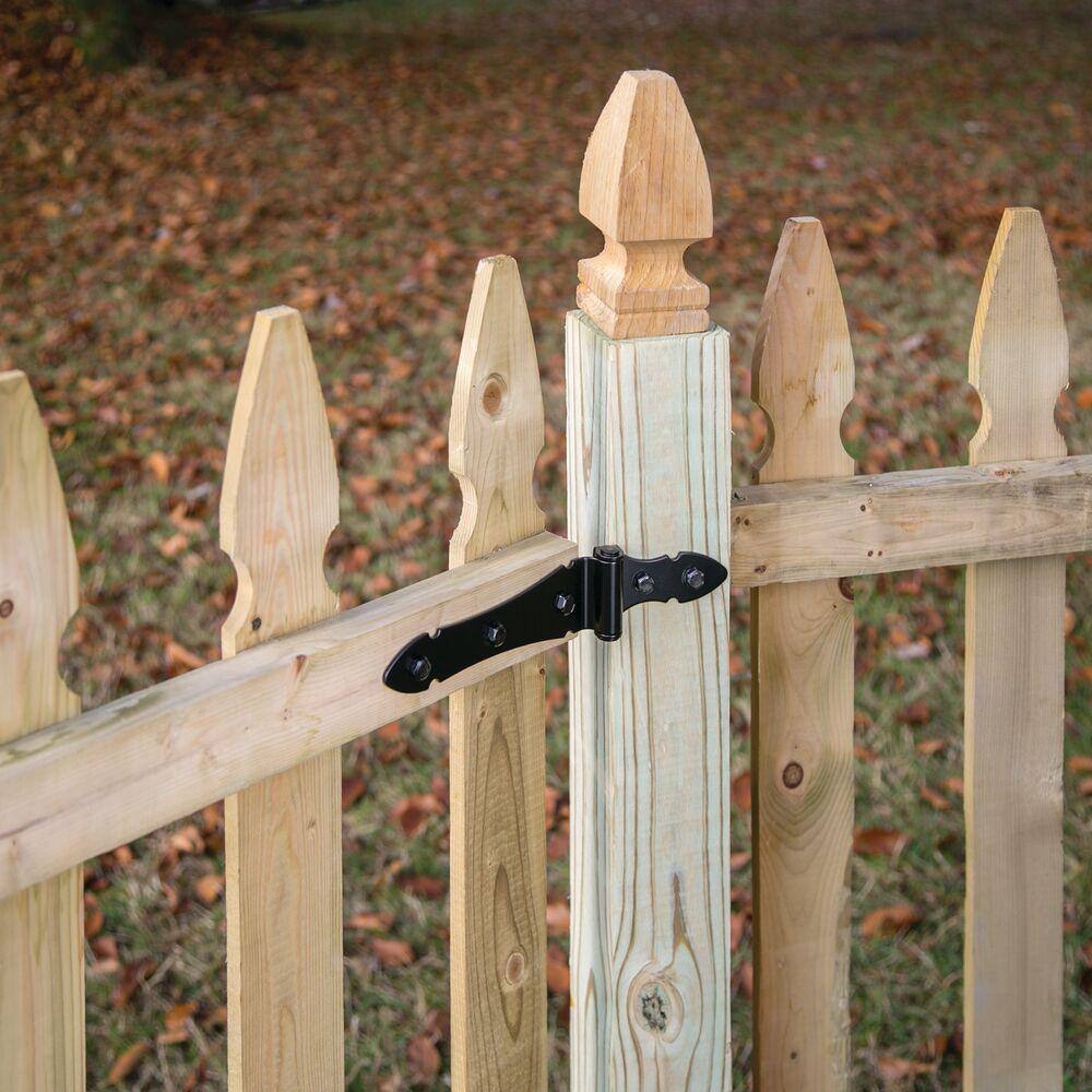 Black Powder Coated Steel Half Strap Hinge for Wood Gates