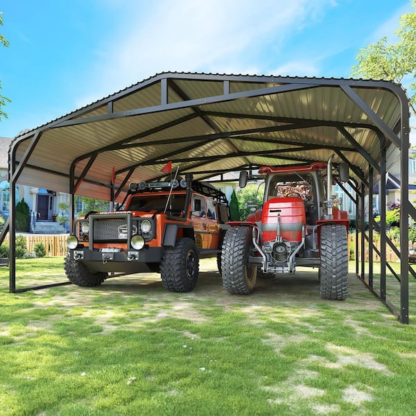 20 ft. W x 20 ft. D Heavy Duty Carport with Triangular Frame, Car Canopy and Shelter