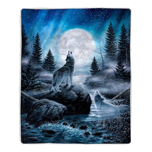 Unbranded Howling Multicolored Throw Blanket