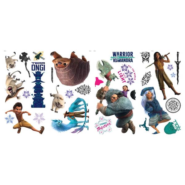RoomMates Teal and Purple and Brown Raya and The Last Dragon Wall Decals
