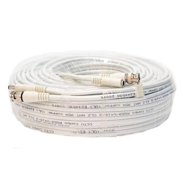 Q-SEE 60 ft. Shielded Video and Power BNC Male Cable with 2 Female Connectors-DISCONTINUED