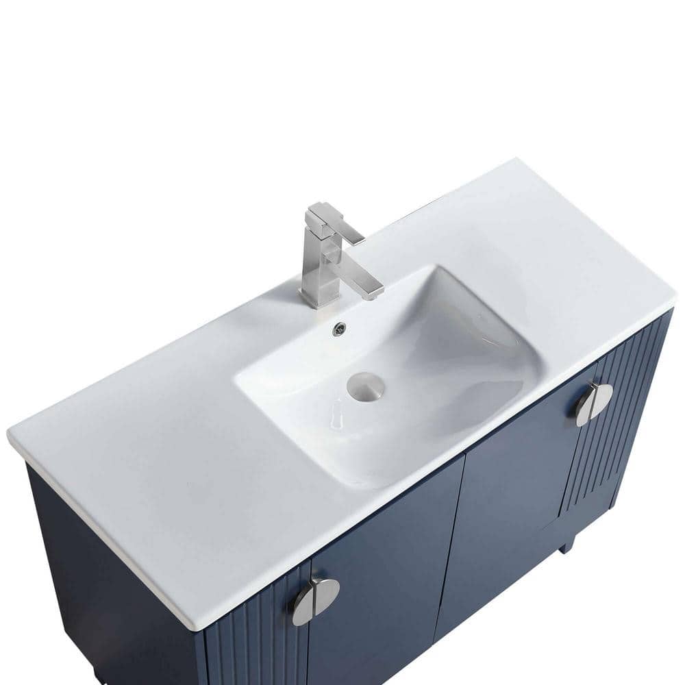 Venezian 48" Navy Blue Single Bathroom Vanity with Chrome Handles