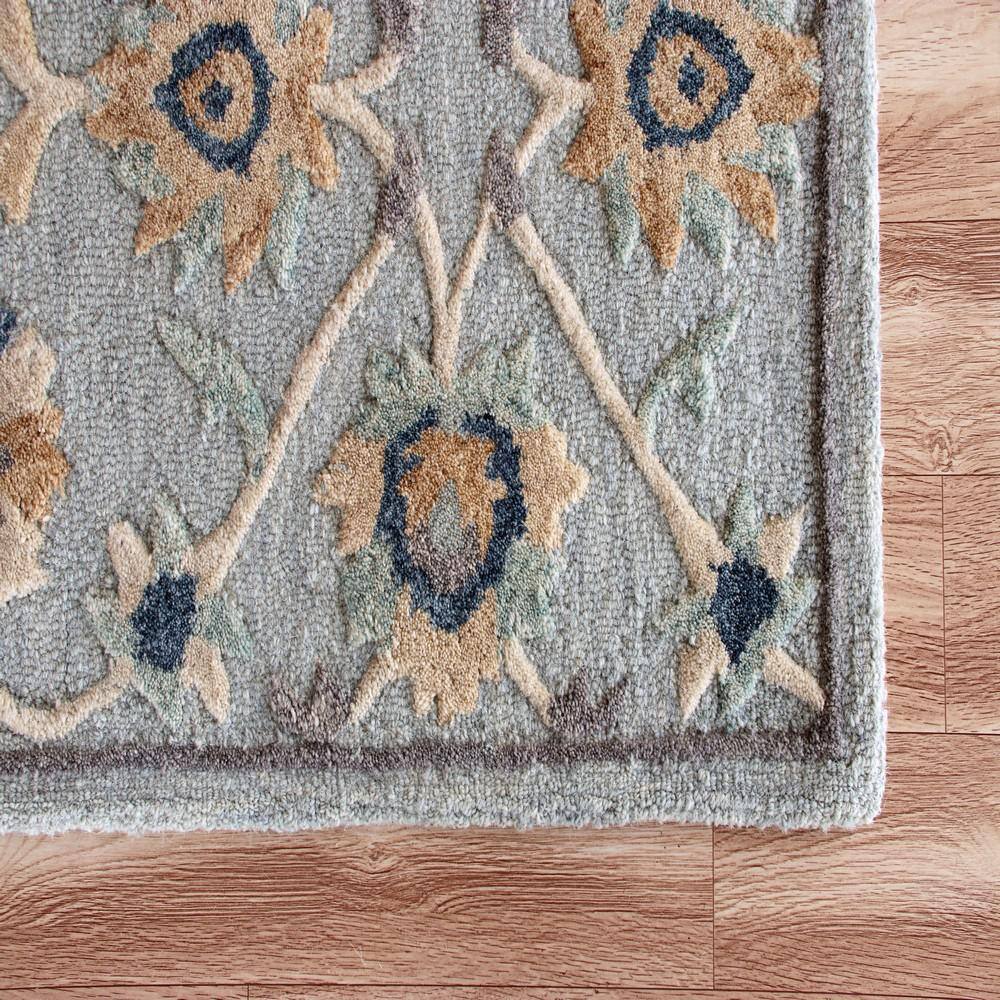 Handmade Tufted Wool Runner Rug, 2'3" x 6'9", Blue Stain-Resistant