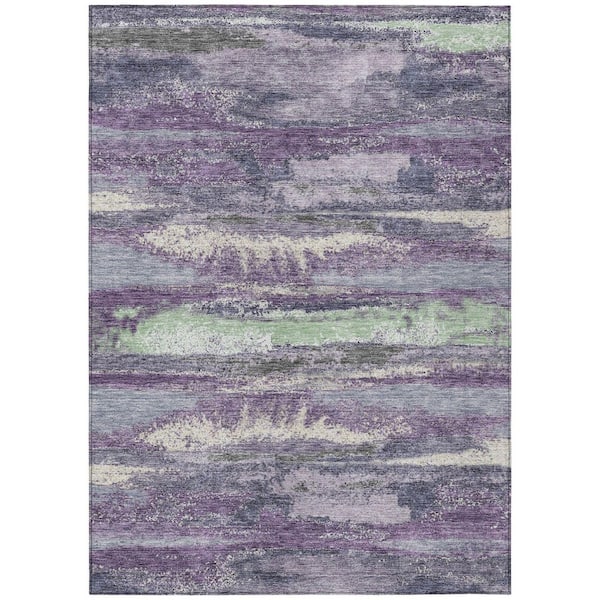 Chantille Machine Washable Indoor/Outdoor Abstract ACN942 Purple 5 ft. x 7 ft. 6 in. Area Rug