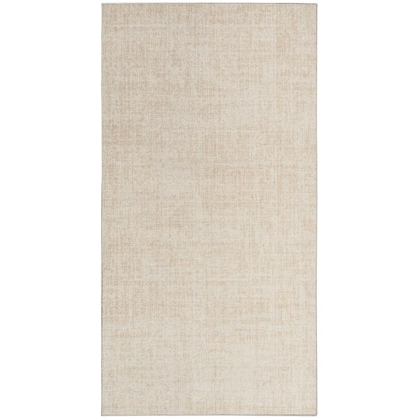CALVIN KLEIN Currents Ivory Beige 3 ft. x 5 ft. Abstract Contemporary Area Rug