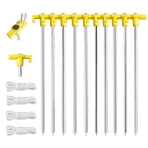 9.06 inch. Metal Canopy Stake Ground Nails(10 Pack)