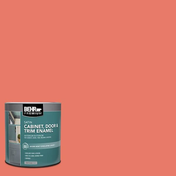 1 qt. #P180-5 Watermelon Slice Satin Enamel Interior/Exterior Cabinet, Door & Trim Paint