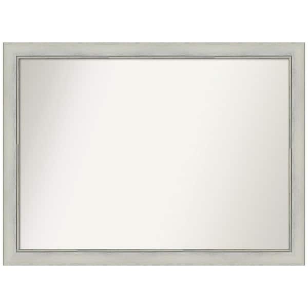 Amanti Art Flair Silver Patina 42 in. W x 31 in. H Rectangle Non-Beveled Framed Wall Mirror in Silver